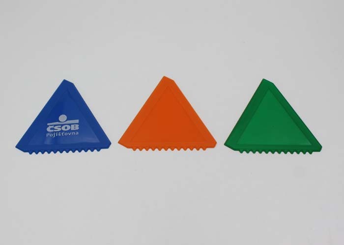 Triangle Shape Hard Plastic Car Ice Scraper With Silk Screen Logo