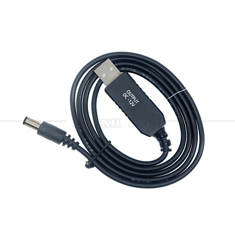 High Quality Booster Step Up 5V USB to 12V DC Power Elevador Convertidor Cable for Wifi Router