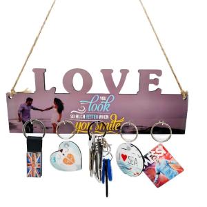 China 5mm Thickness Sublimation MDF Blanks LOVE HOME FAMILY Wooden Key Sign wholesale