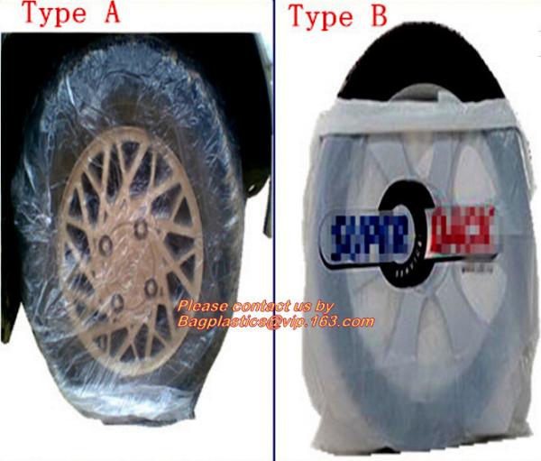 Heavy duty wheel bag masker tire storage bag, Disposable PE plastic tyre bag on