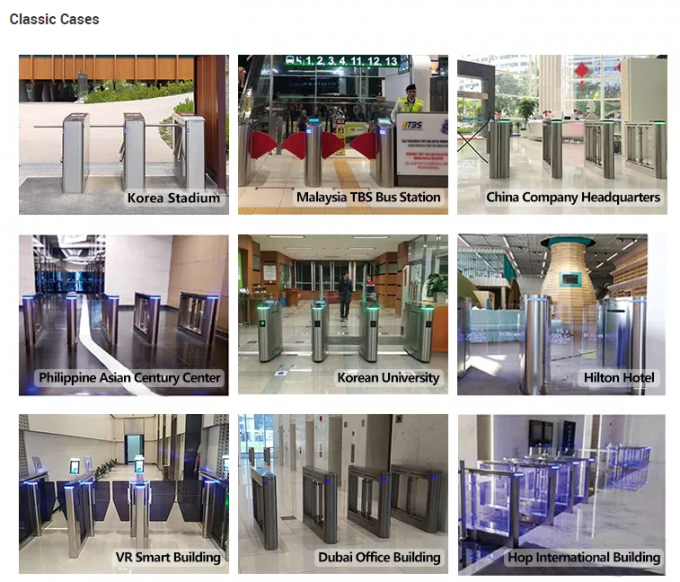 Biometric 220V Swing Barrier Gate Turnstile Security QR Code Reader 1