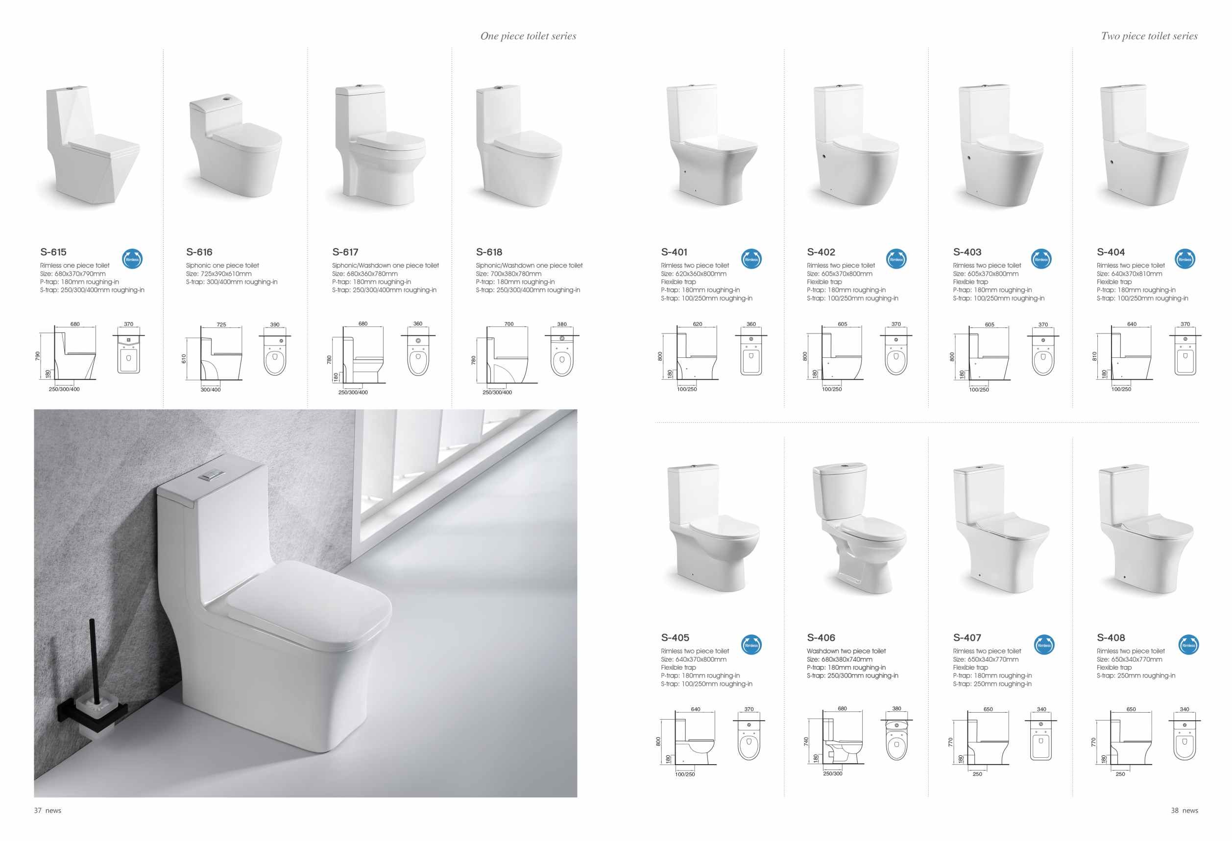 Ceramic One Piece Dual Flush Toilet Top Flush S Trap Elongated Bowl For Hotels Bathrooms