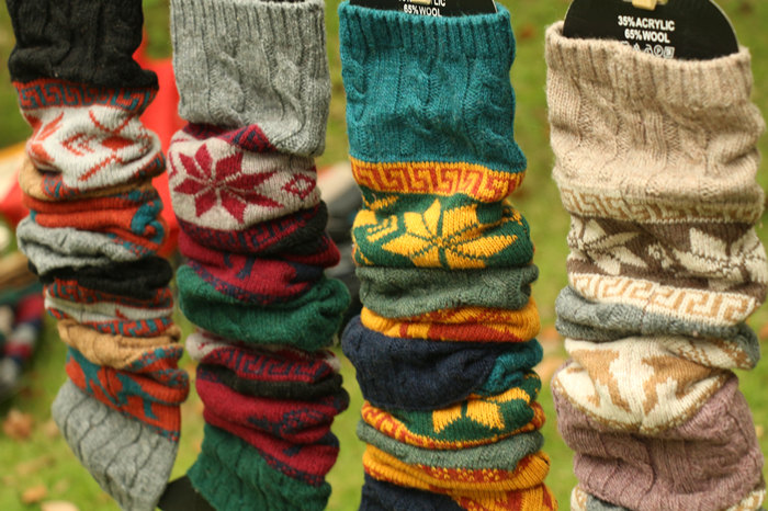 women deer snowflake jacquard knit boot socks wood feel casual wool acrylic, socks, warmer