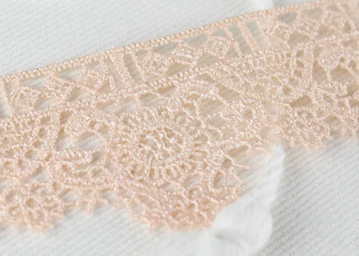 Poly Venice Lace Trims Custom Embroidered Water Soluble Lace For Wedding Dresses