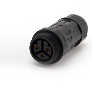China Black DC Waterproof Power Connector M25 Panel Mount Nylon PA66 on sale