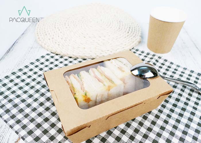 Noodle Paper Takeaway Boxes Logo Printing Leakage Poof Biodegradable