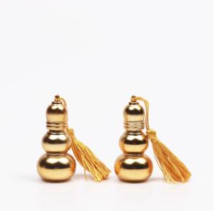 China Customize 6ml Empty Golden UV Glass Perfume Roller Ball Bottle wholesale