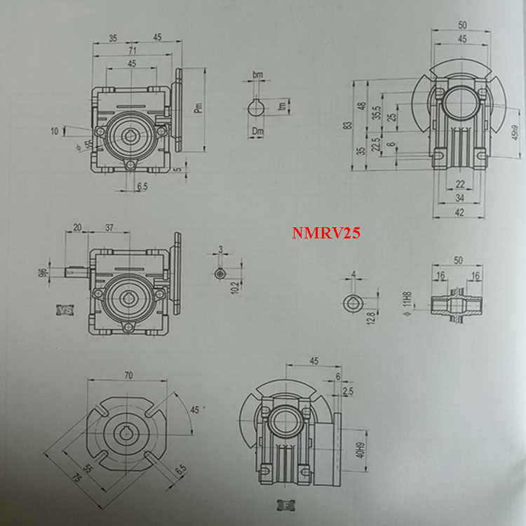 Planetary Helical Bevel Worm Speed Reducer Gearbox Transmission