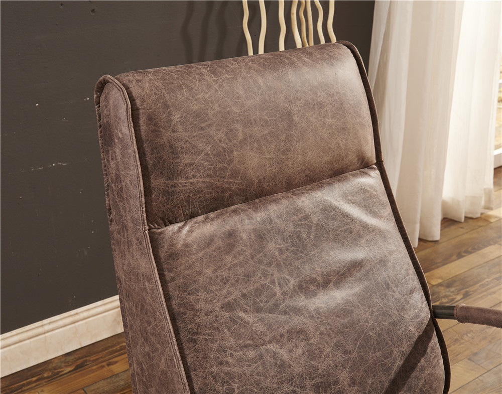Super Soft Leather Leisure Chair Shakable Tilt Back High Density Sponge