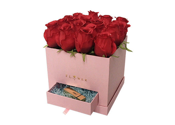 Custom Color Cardboard Flower Delivery Boxes Recyclable For Rose Packaging