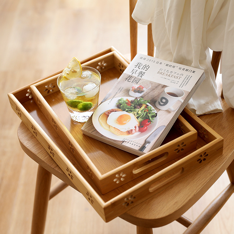 3L Sustainable Bamboo Serving Tray For Dessert Food ISO9001 certificated