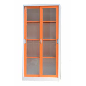 China H1850mm Metal Office Furniture Bookcase With 2 Glass Sliding Doors wholesale