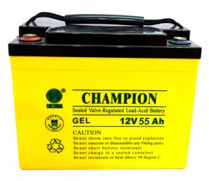 China Champion 12V55AH GEL battery 12V Solar battery Lead Acid battery manufacture wholesale