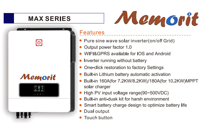 7.2KW Hybrid Solar Inverter 1 Phase Single Pure Sine Wave 7200W Solar Inverter