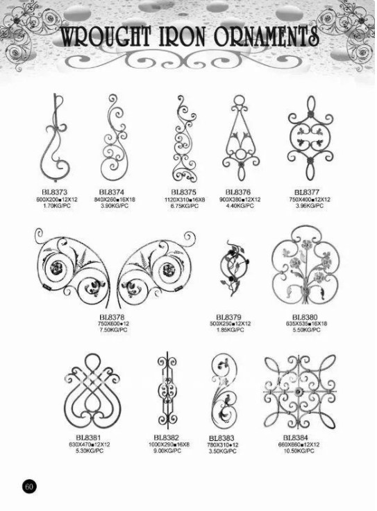 Wrought Cast Iron Ornaments Powder Coating For Stair Railings / Handrails