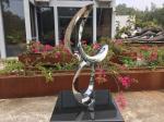 Polished Mirror Stainless Steel Sculpture , 0.8m Height Hotel Interior Sculpture