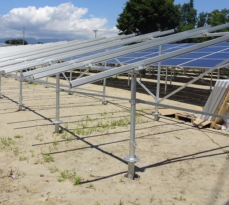 Galvanized Q235B Q345B solar ground mounting system ground solar bracket solar structure