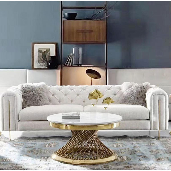 white modern coffee marble center table for living room drawing 130x45cm