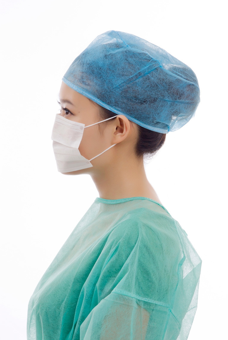 Disposable Non Sterile Protective Face Mask White Blue Green Color 3ply For Adult Use