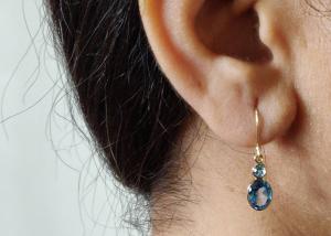 China Handmade 14k Yellow Gold Jewelry , Natural 14k Yellow Gold Earrings Topaz Gemstone wholesale