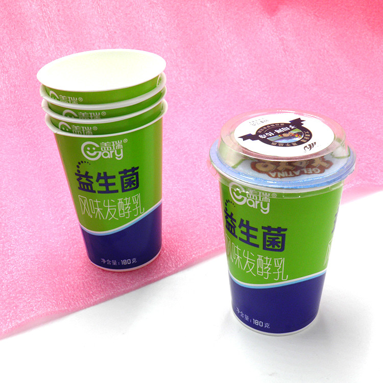 Printed Biodegradable Paper Yogurt Cup Disposable 4oz 6oz For Ice Cream