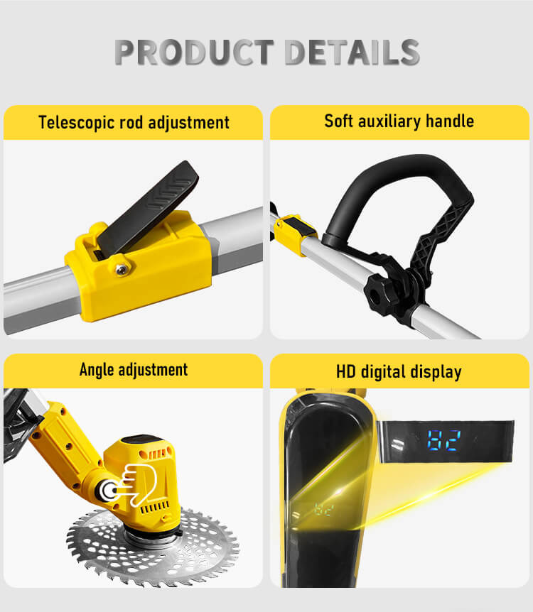 Portable Lithium Battery Powered Cordless Electric Lawn Mower Hand Push Grass Cutter For Garden