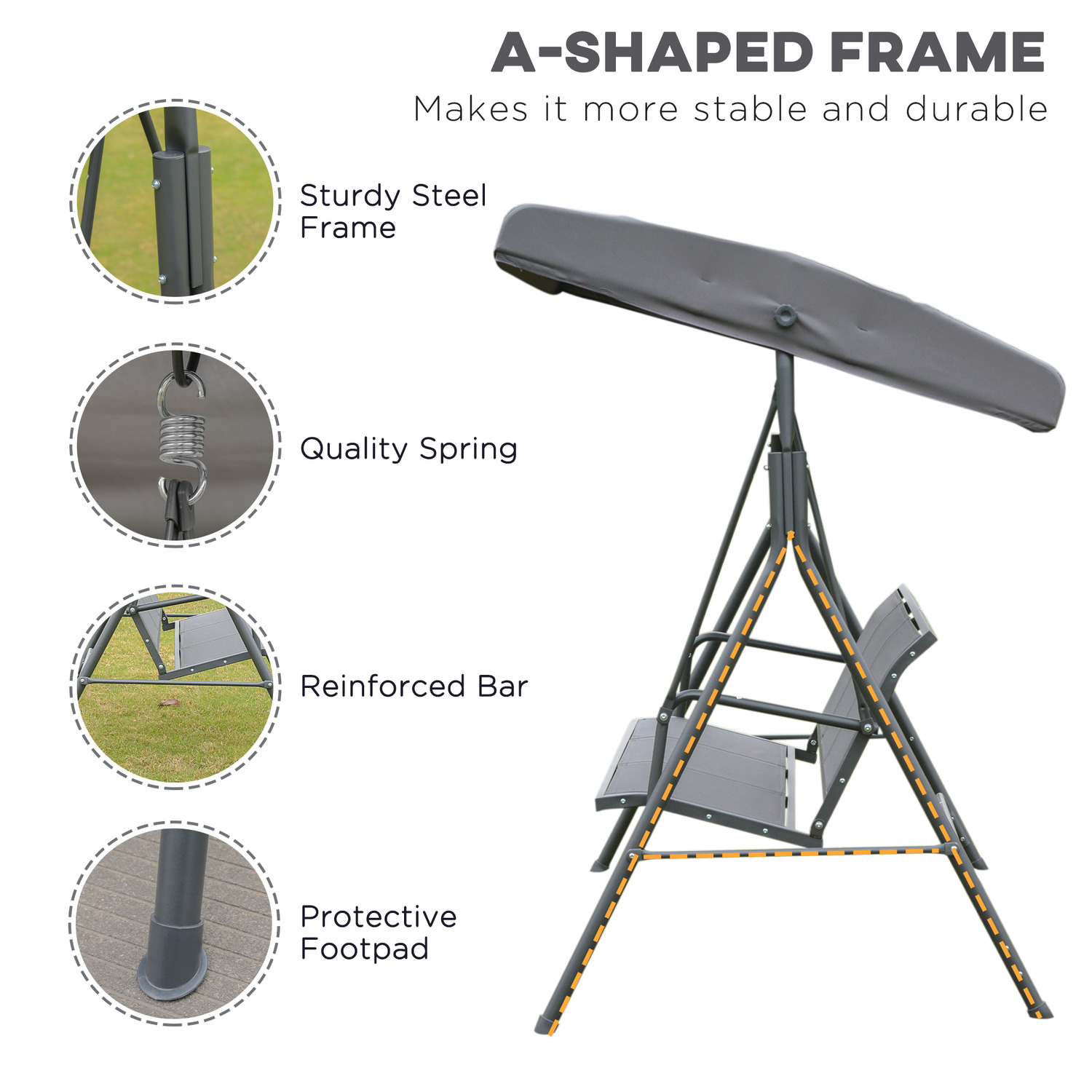 AJUNION 3 Seater Hammock Swing Chair with Canopy Transform Your Porch and Patio Space