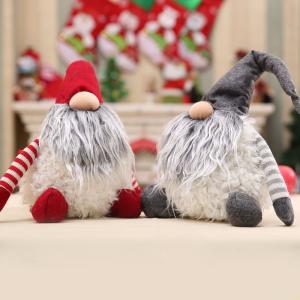 China 25cm Length Christmas Stuffed Toys Layered Gray Beard High Hat Cover Eyes wholesale
