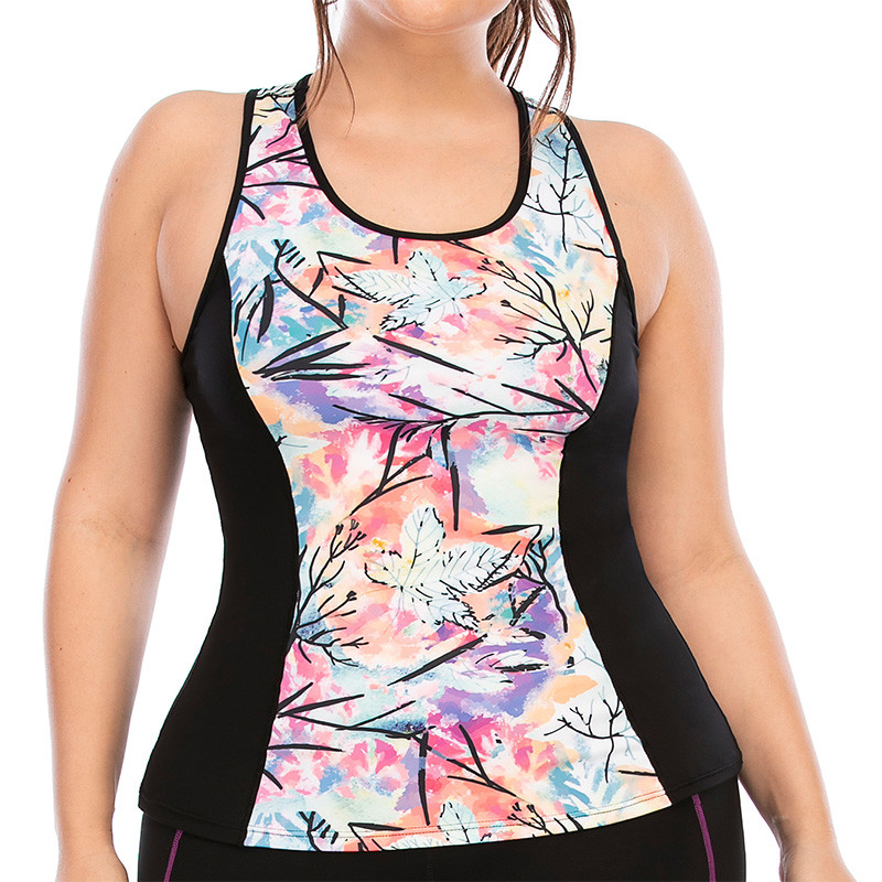 Nylon Plus Size Crop Top And Leggings Printed Quick Drying Yoga Set clothes