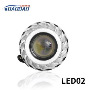 China LED02 Double angel eye without fan motorcycle led headlight projector lens wholesale