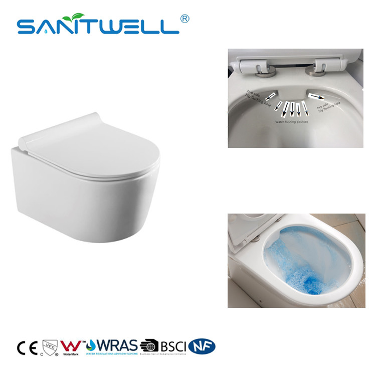 Popular ceramic wall mounted toilet sanitary ware wc For bathroom