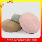 L18001 New design hot sale summer Knitted beret hats for ladies ,Fashion Summer