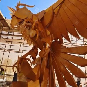 China Large Outdoor Bronze Falcon Sculpture Hand Forging Modern Style wholesale
