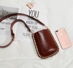ODM Leather Phone Bag 10cm 19cm Wide Strap Messenger Bag