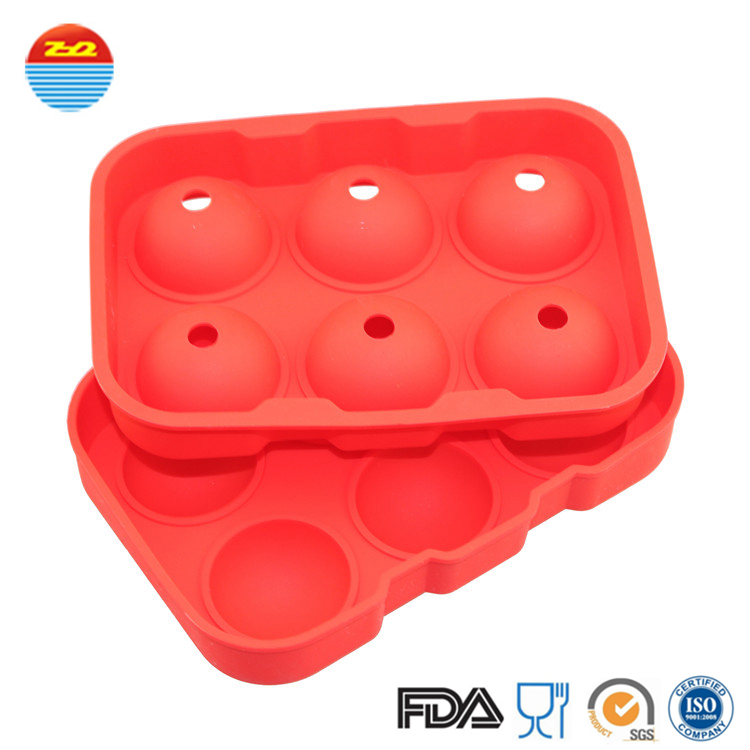 Safe Cool Silicone Ice Trays Round Sphere Shaped Big Circle Durable And Waterproof