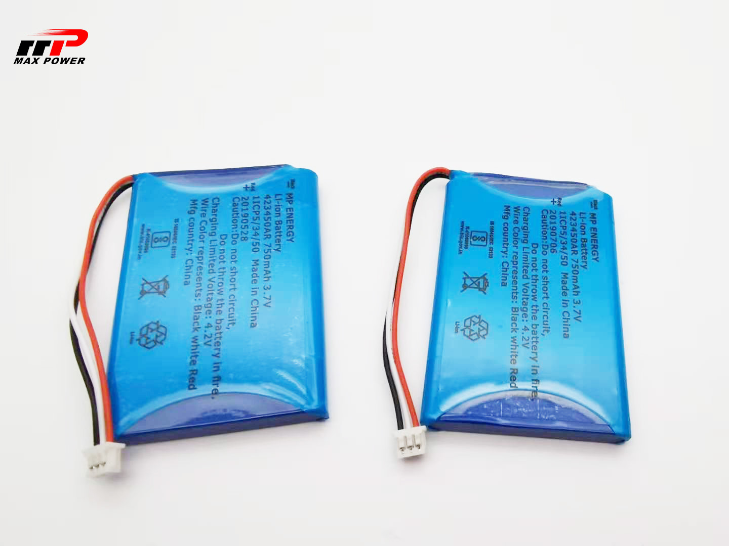 China 0.5C Charge 423450AR 750mAh BIS GPS Lithium Battery IOT wholesale