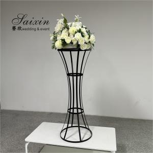 China Tall Black Metal Flower Stand Arrangement Wedding Centerpiece wholesale