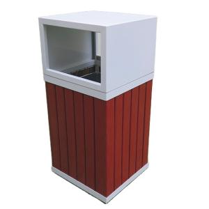 China Outdoor EN840 Certificate 45L WPC Wooden Waste Bin With Liner wholesale