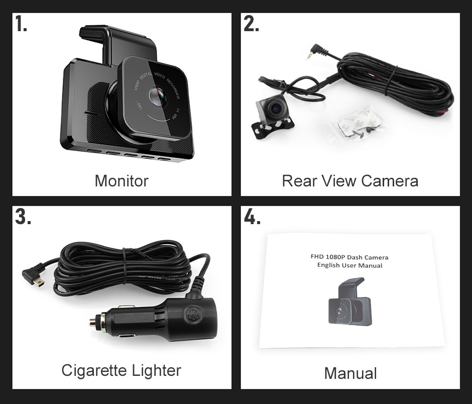 Full HD1080P Car Camera Dash Cam With Wireless Rear Camera 3inch
