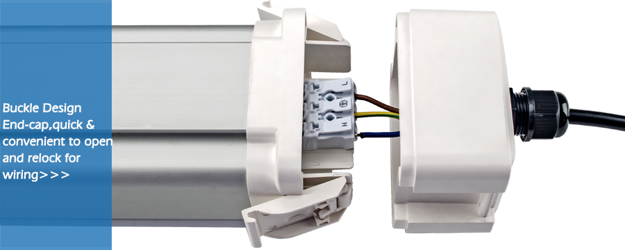 40W 6400lm LED Tri-proof Light with Easy Wiring Method Saving Time