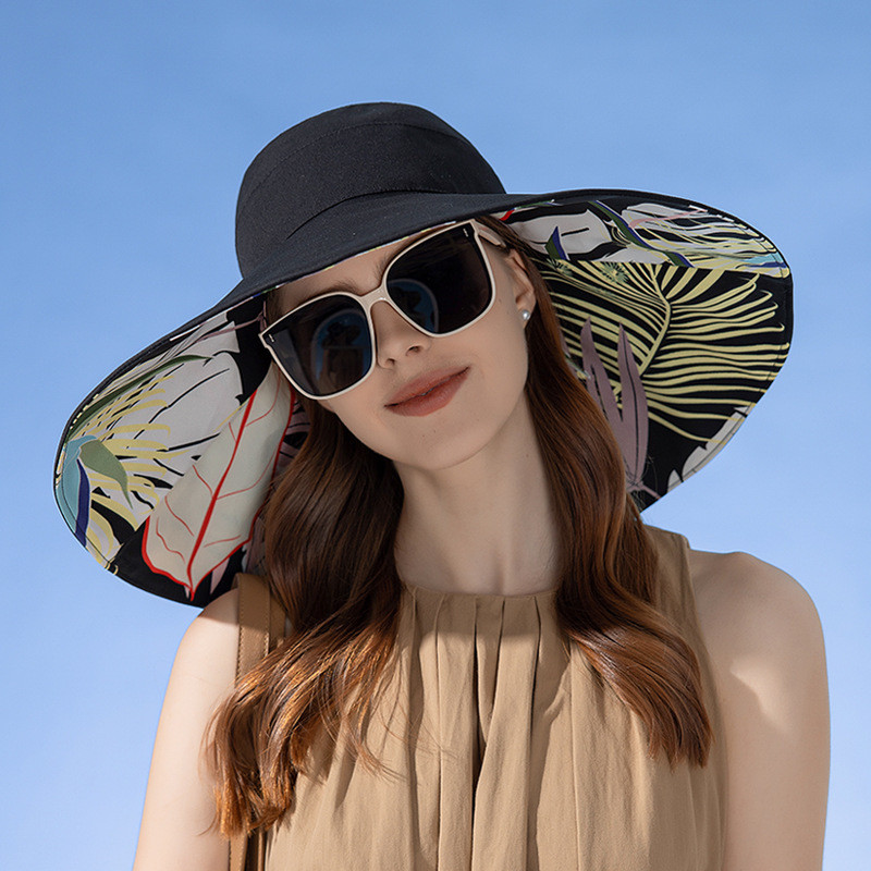 Cross-border new double-sided fisherman hat female summer increase visor visor fashion sun hat sunscreen