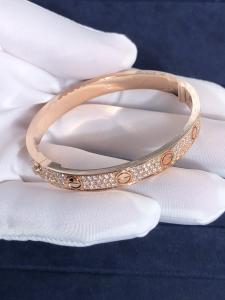 China Elegant Gorgeous Factory Made Car Tier 18k Yellow/White/Rose Gold And Natural Diamonds LOVE Bracelet, Diamond-Paved wholesale