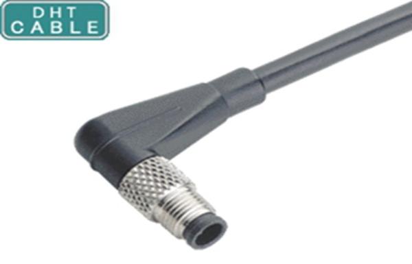 Right Angle Type M5 Male Water Resistant Cable For Machine Vision / Medical