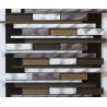 Brown darker linear glass mix metal mosaic brush finished for wall decoration for sale