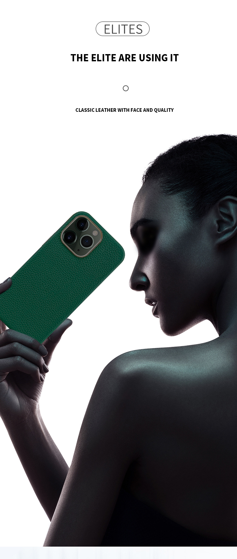 Sleek and Durable Genuine Leather Mobile Phone Cases for iPhone 11-15 Pebble Leather