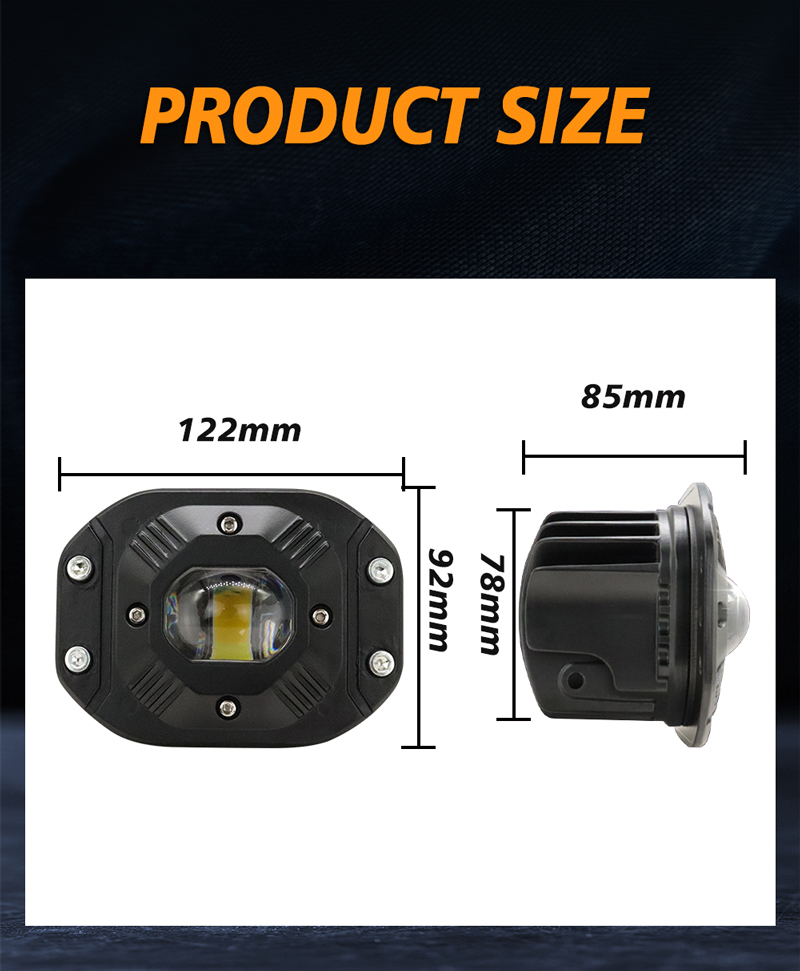 White Yellow Aluminum Black 24V Motorcycle Universal LED Headlight