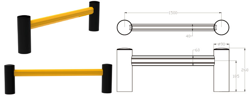 Flexible Pedestrian Barrier  Anti-Collision Guardrails Warehouse Safety Barrier Traffic Guardrails