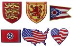 Eco Friendly Embroidery Tennessee Country Flag Patches 7.5cm Length