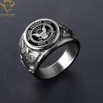 Enameled Personlized United States Navy Ring Gold