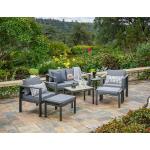Courtyard Garden Loveseat Sofa Set AJUNION Modern Aluminum Outdoor Sectional
